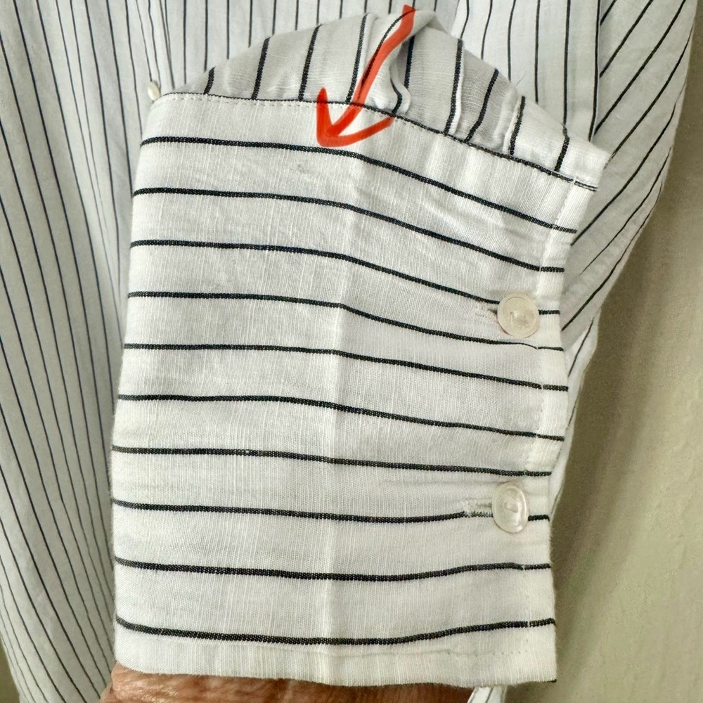 NILI LOTAN Loria Tunic Shirt Dress WITH ORIGINAL TAG Linen Cotton Stripe Size M - Picture 15 of 16